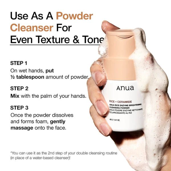 anua rice enzyme brightening cleansing powder 40g - Asian Hera