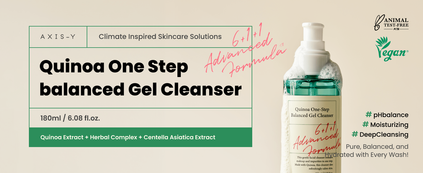 axis - y quinoa one - step balanced gel cleanser 180ml - Asian Hera